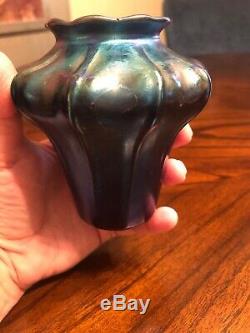 Tiffany Studios Blue Favrile Glass Vase