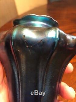 Tiffany Studios Blue Favrile Glass Vase