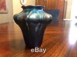 Tiffany Studios Blue Favrile Glass Vase