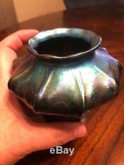 Tiffany Studios Blue Favrile Glass Vase