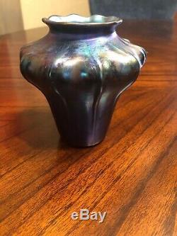 Tiffany Studios Blue Favrile Glass Vase