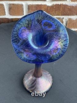 Tiffany Studios Style Jack in the Pulpit Flower Form Art Glass Vase