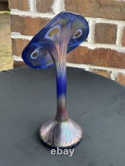 Tiffany Studios Style Jack in the Pulpit Flower Form Art Glass Vase