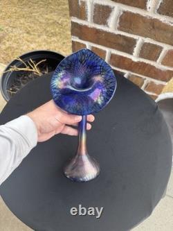 Tiffany Studios Style Jack in the Pulpit Flower Form Art Glass Vase