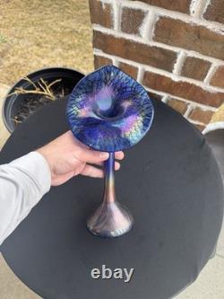 Tiffany Studios Style Jack in the Pulpit Flower Form Art Glass Vase