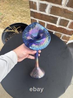 Tiffany Studios Style Jack in the Pulpit Flower Form Art Glass Vase