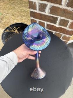 Tiffany Studios Style Jack in the Pulpit Flower Form Art Glass Vase