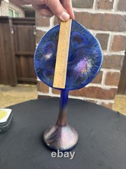 Tiffany Studios Style Jack in the Pulpit Flower Form Art Glass Vase
