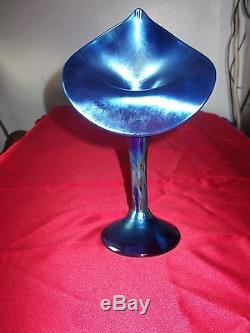 Tiffany decorated jack-in-the pulpit vase marked