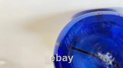 Tim Lazer Art Glass Vase Cobalt Blue Gold Teal Signed 94 famous CA glass artist