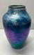 Tom Stoenner Blue Luster Art Glass Vase Hand Blown 14
