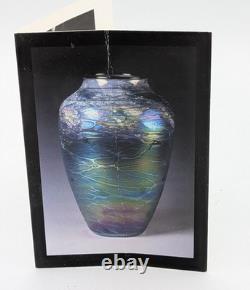 Tom Stoenner Hand Blown Studio Art Glass Vase, Artist Signed 10 inches