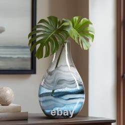 Torre & Tagus Andrea 11 Blue Glass Vase