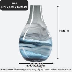 Torre & Tagus Andrea 11 Blue Glass Vase