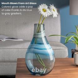 Torre & Tagus Andrea 11 Blue Glass Vase