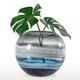 Torre & Tagus Andrea 7 Handmade Blue Glass Vase & Rounded Art Glass Bowl wit