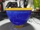 Transjo Hyttan Studio Art Glass Blue Orange Bowl/Vase Signed RITZMAN & CARLSSON