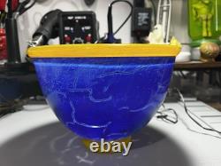 Transjo Hyttan Studio Art Glass Blue Orange Bowl/Vase Signed RITZMAN & CARLSSON