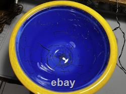 Transjo Hyttan Studio Art Glass Blue Orange Bowl/Vase Signed RITZMAN & CARLSSON