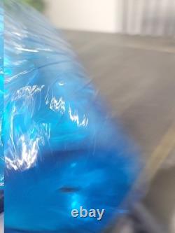 UCAGCO Made In Italy Mid Century Tall Textured Blue Glass Vase Pair