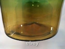 Unusual Rare Blenko Art Glass MCM Huge Blue Top Mountain Top Whiskey Jug #7740