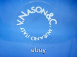 V Nason & C Murano Glass Vase Clear Blue Glossy Smooth Italy 9 3/4 Tall 9 lbs