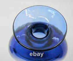 V Nason & C Murano Glass Vase Clear Blue Glossy Smooth Italy 9 3/4 Tall 9 lbs