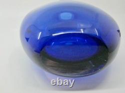 V Nason & C Murano Glass Vase Clear Blue Glossy Smooth Italy 9 3/4 Tall 9 lbs