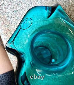 VHTF FentonTURQUOISE SEA LIFE SEAHORSE NAUTICAL VASEQVC. 100th Anniversary