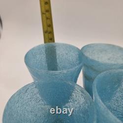 VTG 1960's EXTREMELY Rare Ars Cenedese Murano Scavo blue glasses Made in Italy