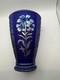 VTG Connoisseur Collection Fenton Favrene Cut-Back. Vase Cobalt Silver 1129/1250
