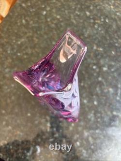 VTG Czech Purple & Teal Glass Vase Miroslav Klinger Zelezny Brod Sklo ZBS 1960s