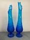 VTG Fenton Rare 21 Hobnail Cobalt Blue Vases