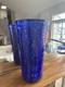 VTG HUGE COBALT BLUE 2003 Signed JOSEPH REINIK ART GLASS VASE CROCODILE TEXTURE