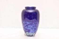 VTG Iridescent Confetti Aurene Signed Richardson Studio Art Glass Vase 7.5