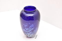 VTG Iridescent Confetti Aurene Signed Richardson Studio Art Glass Vase 7.5