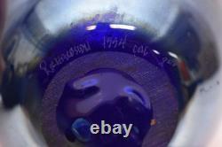 VTG Iridescent Confetti Aurene Signed Richardson Studio Art Glass Vase 7.5