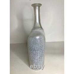 Vallien Costa Boda Blue Dot Art Studio Glass Vase or Bottle With IridescentColor