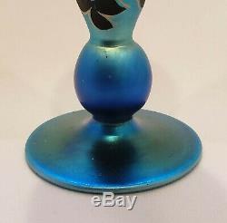 Vase Blue Aurene by Steuben Glass circa 1926 decorated by DeVilbiss