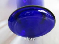 Vase Cobalt Blue Crystal Large Blown Old Pilgrim Art Glass 14in Tall Gorgeous