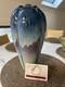 Vase with Blue Flambé Glaze Lobed Art Glass Signed 12.25 By Bill Campbell