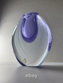 Vecchia Murano Sommerso Glass Vase Signed M. Secci Amethyst Gold Fleck 8
