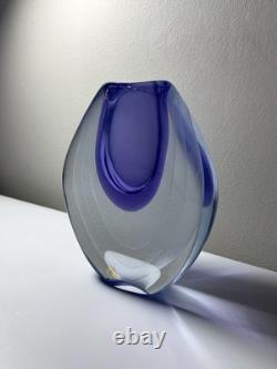 Vecchia Murano Sommerso Glass Vase Signed M. Secci Amethyst Gold Fleck 8 Vecchia Murano Sommerso Glass Vase Signed M. Secci Amethyst Gold Fleck 8