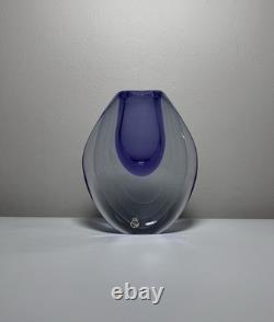 Vecchia Murano Sommerso Glass Vase Signed M. Secci Amethyst Gold Fleck 8