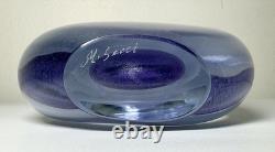 Vecchia Murano Sommerso Glass Vase Signed M. Secci Amethyst Gold Fleck 8