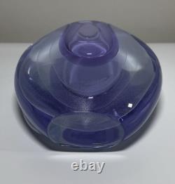 Vecchia Murano Sommerso Glass Vase Signed M. Secci Amethyst Gold Fleck 8