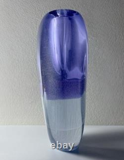 Vecchia Murano Sommerso Glass Vase Signed M. Secci Amethyst Gold Fleck 8