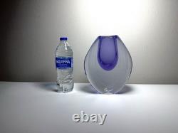 Vecchia Murano Sommerso Glass Vase Signed M. Secci Amethyst Gold Fleck 8