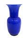 Venini Cobalt Blue Opalino Opaline Glass Vase 14 inches tall Signed 2012