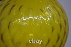 Venini Monofiori Balloton Yellow Glass Vase with Blue Rim